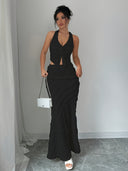 Scarlett | Haltertop en maxirok set
