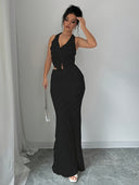 Scarlett | Haltertop en maxirok set
