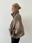 Maia | Dames Hoge Hals Knopen Front Wolmix Jas